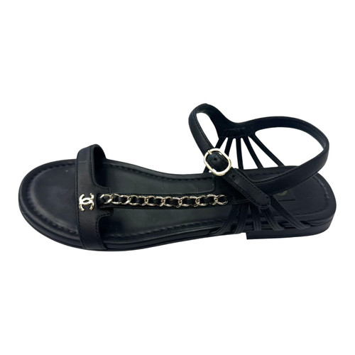 Vist Large View of Product Image Which is Used Chanel Lambskin Chain detail Sandals size  38
