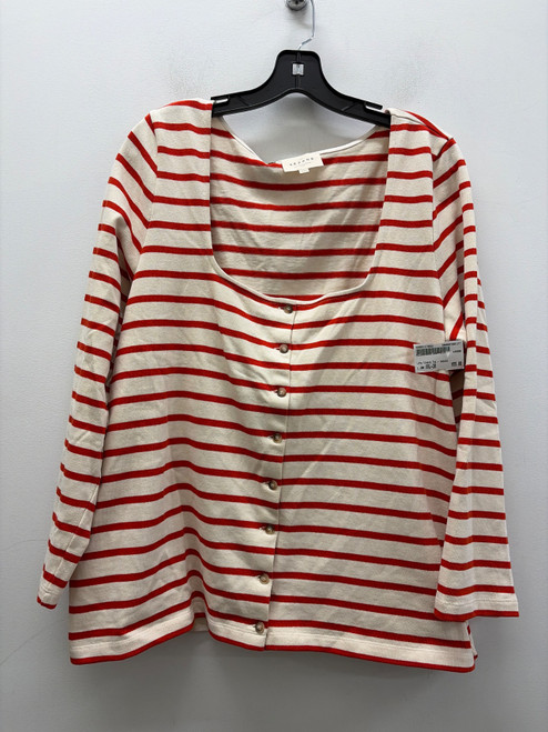 Vist Large View of Product Image Which is Used Red Tan Stripe BTS Sezane  Long Sleeve Top XXL-20