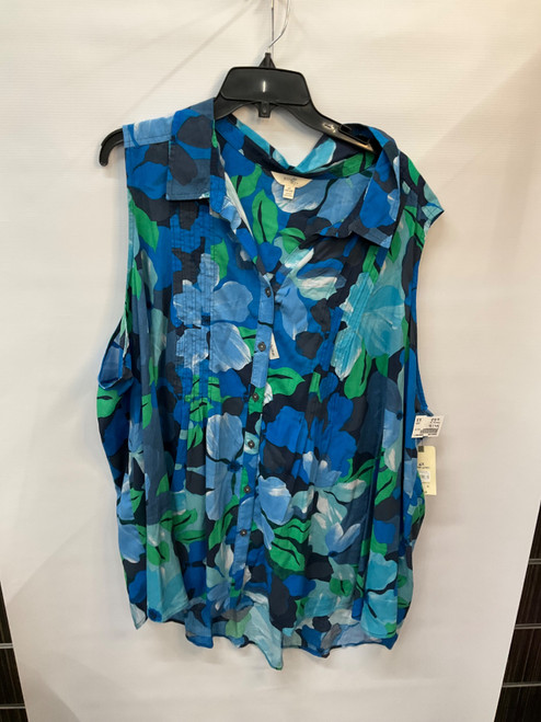 Vist Large View of Product Image Which is Used Terra & Sky Sleeveless Top 4X-24