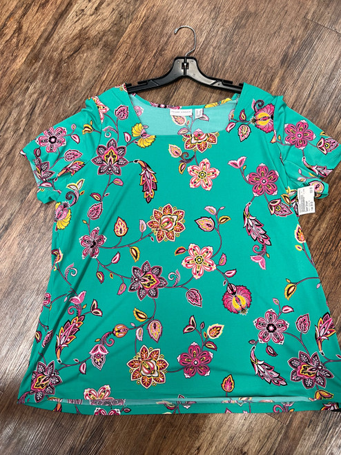 Vist Large View of Product Image Which is Used Susan Graver Short Sleeve Top 1X-18