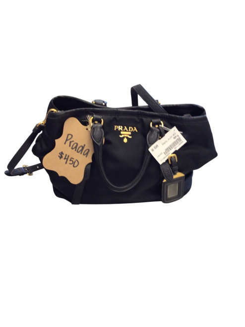 Vist Large View of Product Image Which is Used Prada Large Leather Handbag
