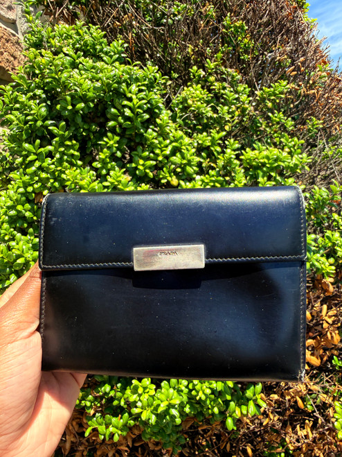 Vist Large View of Product Image Which is Used Prada Leather Wallet