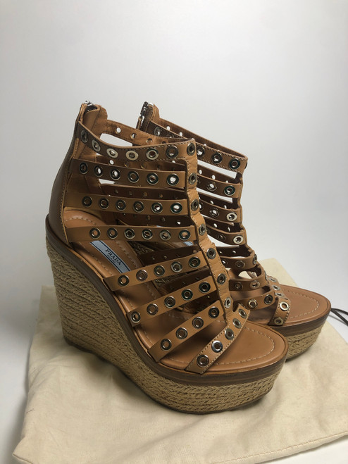 Vist Large View of Product Image Which is Used Prada Wedge Sandals 8/38.5