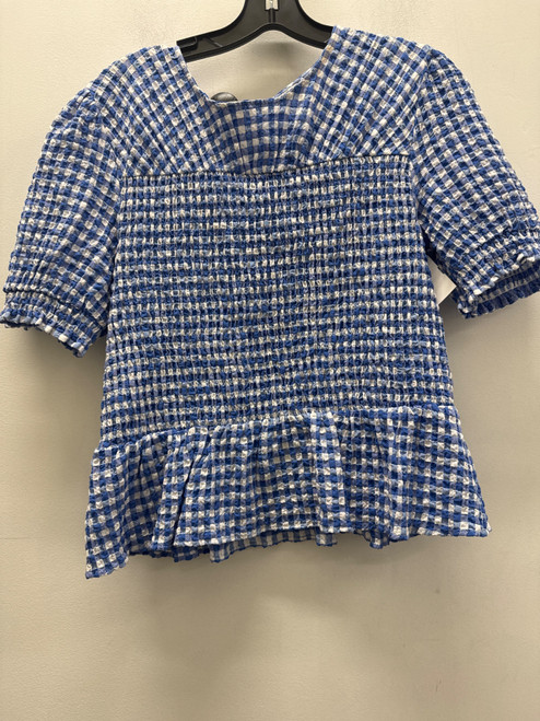 Vist Large View of Product Image Which is Used Blue Maeve Short Sleeve Top M-8/10