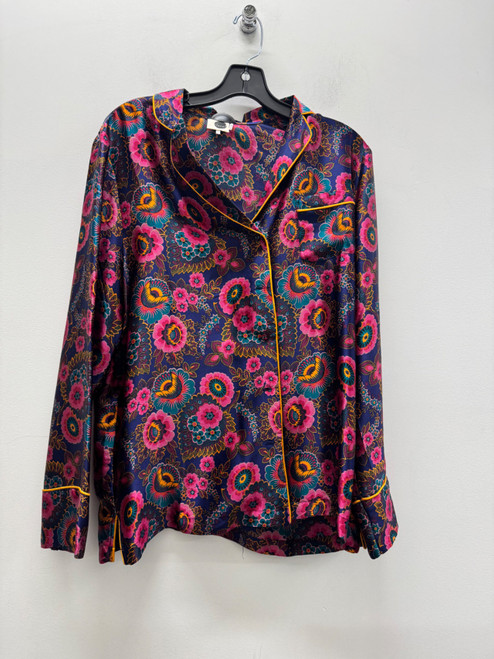 Vist Large View of Product Image Which is Used blue Floreat Long Sleeve Top L-12/14