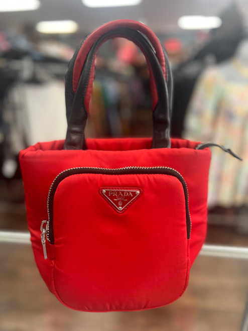 Vist Large View of Product Image Which is Used Prada tessuto pocket cargo insulated nylon tote