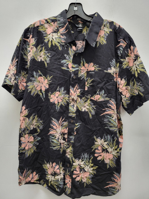 Vist Large View of Product Image Which is Used Black Volcom Mens Short Sleeve Top L/16-16.5