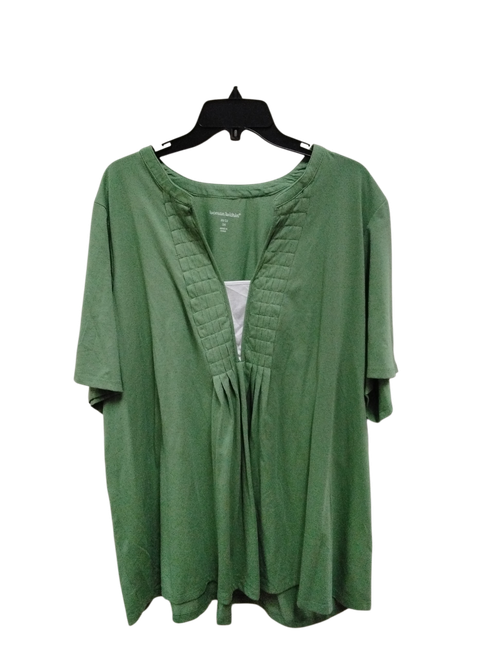 Vist Large View of Product Image Which is Used Woman Within Short Sleeve Top 3X-22