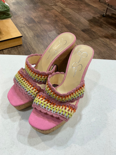 Vist Large View of Product Image Which is Used Jessica Simpson Wedge Sandals 8