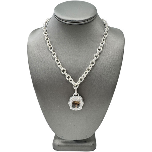 Vist Large View of Product Image Which is Used Judith Ripka sterling silver enhancer pendant
