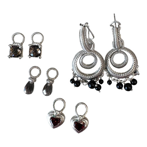 Vist Large View of Product Image Which is Used Judith Ripka sterling silver earrings and interchangeable earrings