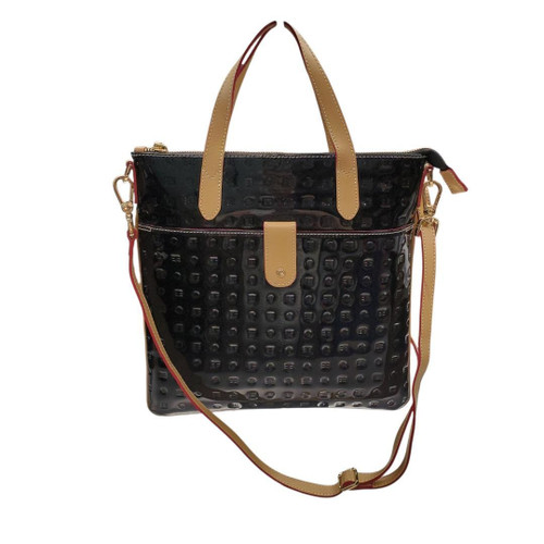 Vist Large View of Product Image Which is Used Arcadia patent Leather Handbag