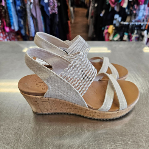 Vist Large View of Product Image Which is Used Skechers Wedge Sandals 7