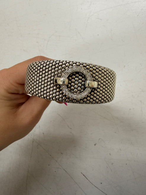 Vist Large View of Product Image Which is Used Lagos Enzo diamond cuff Bracelet