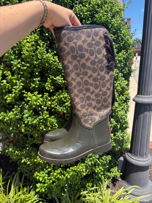 Vist Large View of Product Image Which is Used Coach Rain Boots