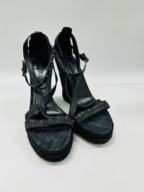 Vist Large View of Product Image Which is Used Burberry Wedge Sandals 8.5