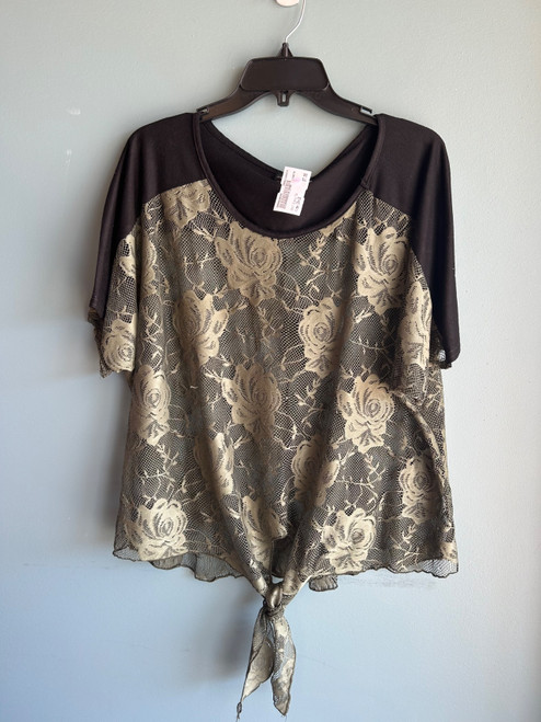 Vist Large View of Product Image Which is Used Say Anything Short Sleeve Top 1X-18