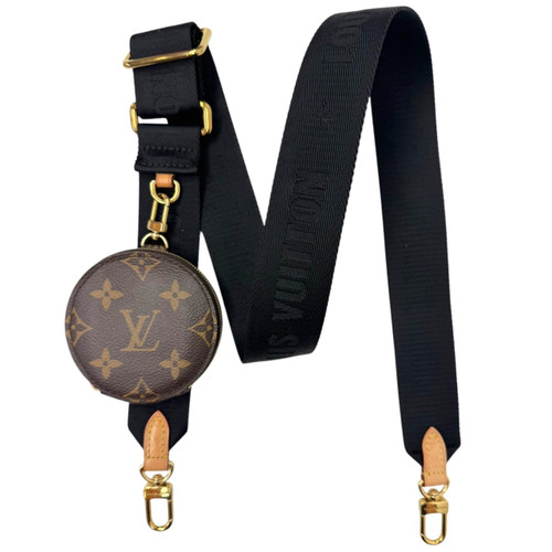 Vist Large View of Product Image Which is Used Louis Vuitton Black Bandouliere Strap with Monogram Pouch
