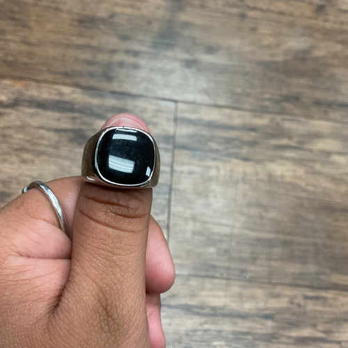 Vist Large View of Product Image Which is Used Men’s Black Stone Ring