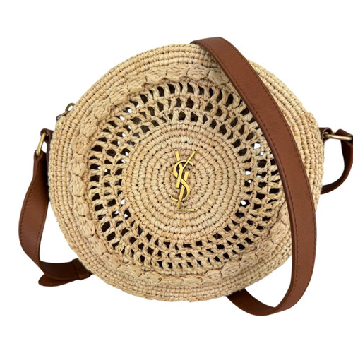 Vist Large View of Product Image Which is Used Saint Laurent Sac Round Raffia crossbody bag