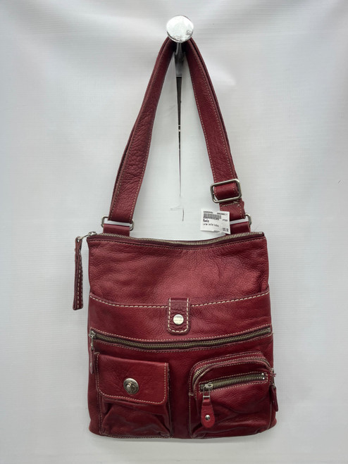 Vist Large View of Product Image Which is Used Roots Large Leather Handbag