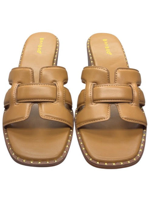 Vist Large View of Product Image Which is Used Bamboo Wedge Sandals 8.5