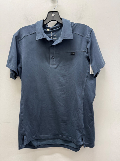 Vist Large View of Product Image Which is Used Blue  Arc'teryx Mens Short Sleeve Top S/14-14.5