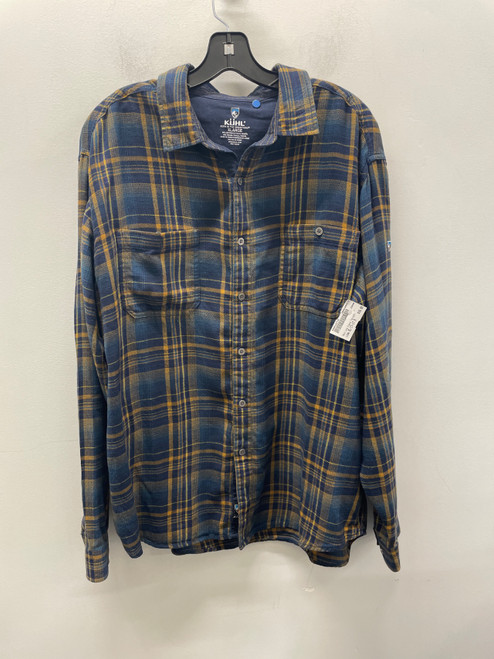 Vist Large View of Product Image Which is Used Blue Plaid Kuhl Mens Long Sleeve Top XL/17-17.5