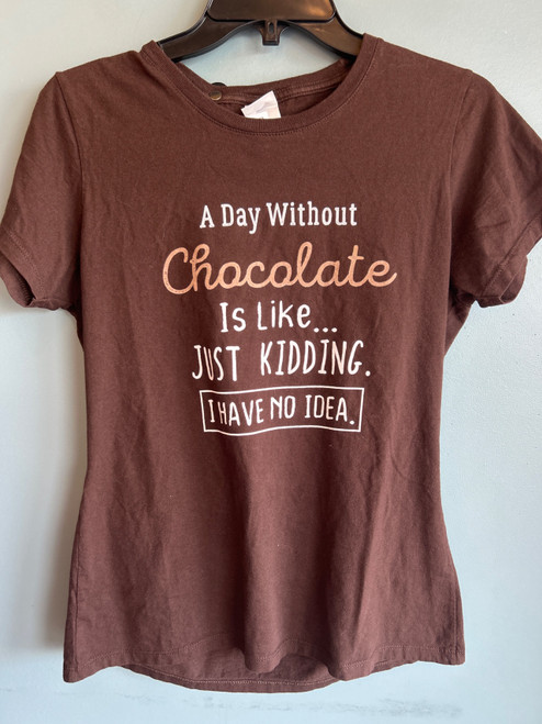Vist Large View of Product Image Which is Used Unbranded a day without chocolate T-Shirt S-4/6
