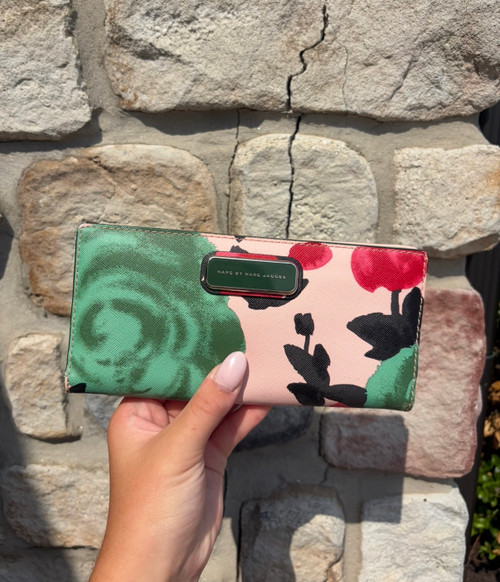 Vist Large View of Product Image Which is Used Marc Jacobs floral Leather Wallet