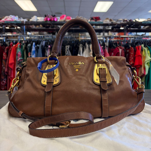 Vist Large View of Product Image Which is Used Prada Large Leather Handbag