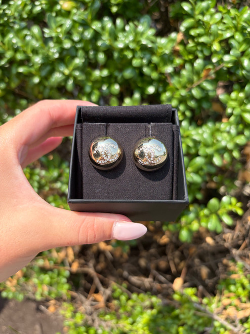 Vist Large View of Product Image Which is Used Chanel gold stud earrings