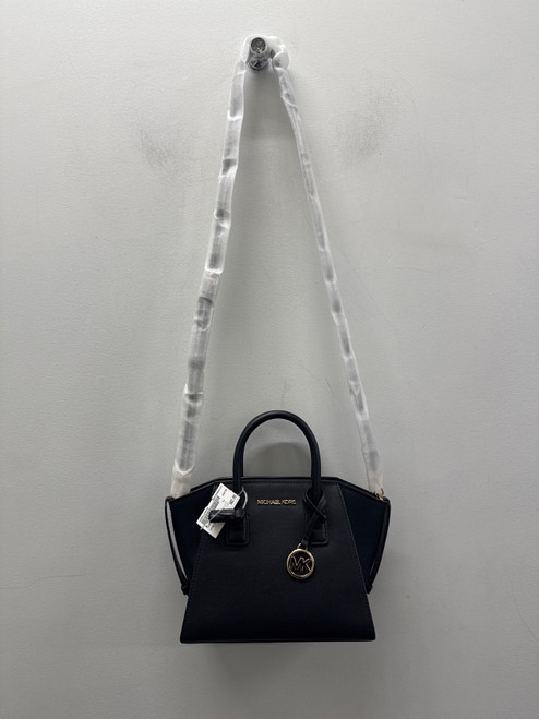 Vist Large View of Product Image Which is Used Black Michael Kors Large Leather Handbag