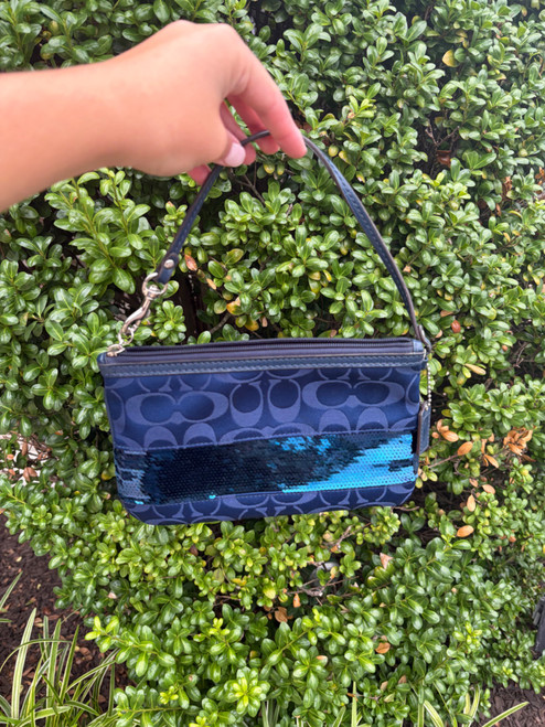 Vist Large View of Product Image Which is Used coach blue vintage wristlet