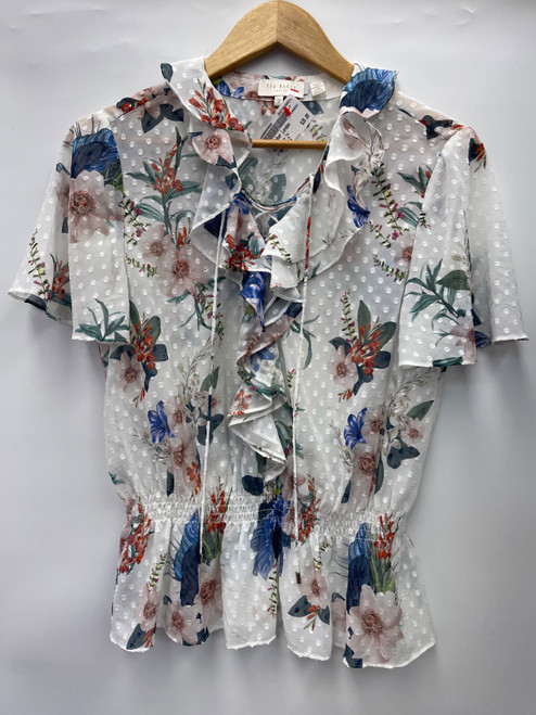 Vist Large View of Product Image Which is Used Ted Baker London Short Sleeve Top XS-0/2