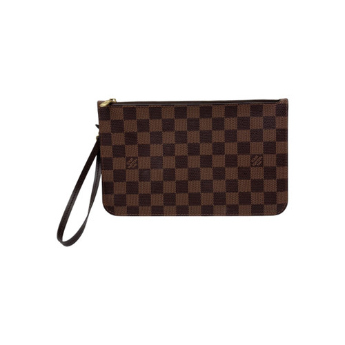 Vist Large View of Product Image Which is Used Damier Ebene Louis Vuitton Leather pouch