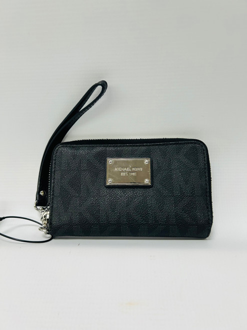Vist Large View of Product Image Which is Used Michael Michael Kors Leather Wristlet
