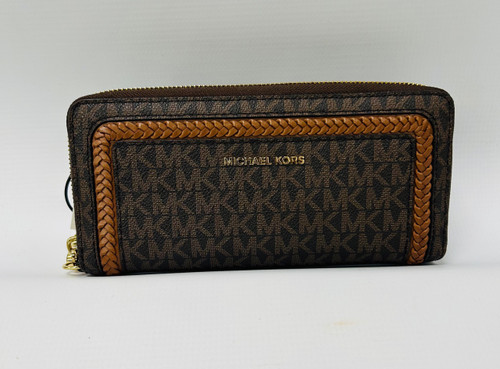 Vist Large View of Product Image Which is Used Michael Michael Kors Leather Wristlet