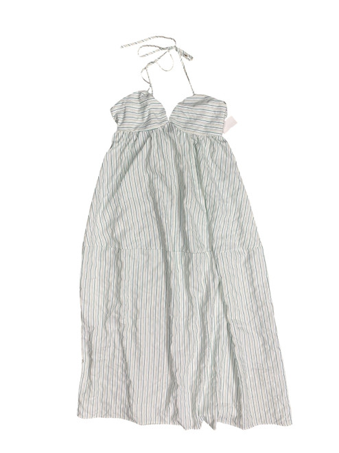 Vist Large View of Product Image Which is Used green striped Long Dress F S-4/6