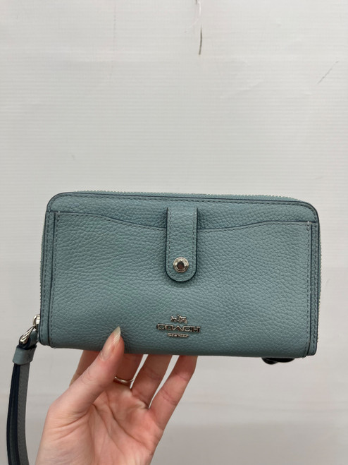 Vist Large View of Product Image Which is Used Coach Leather Wristlet