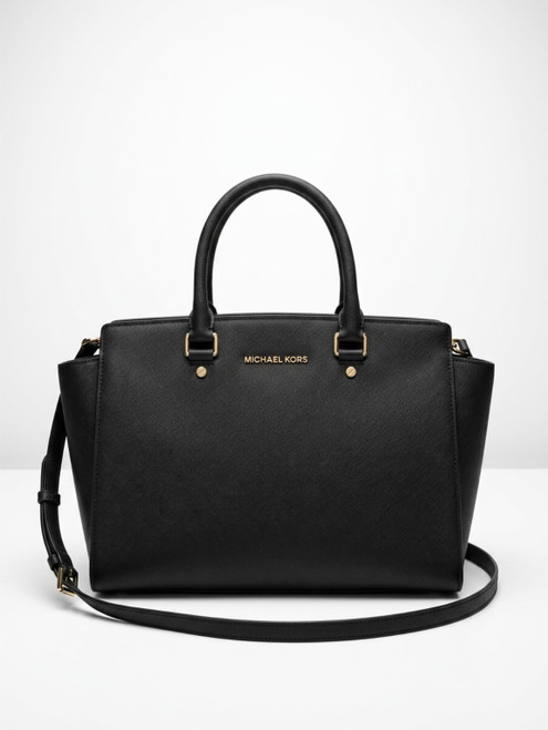 Vist Large View of Product Image Which is Used Michael Michael Kors Large Leather Handbag