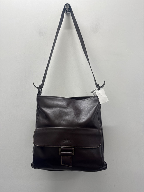 Vist Large View of Product Image Which is Used Brown Longchamp Large Leather Handbag