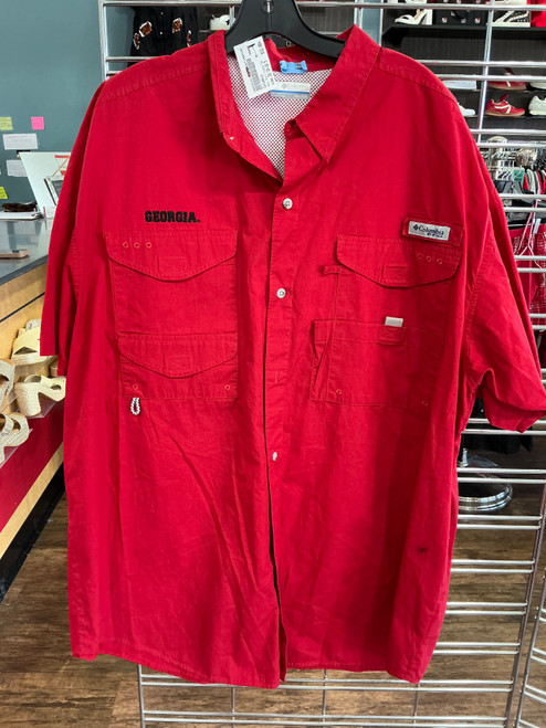 Vist Large View of Product Image Which is Used Columbia Mens Short Sleeve Top 2X/18-18.5