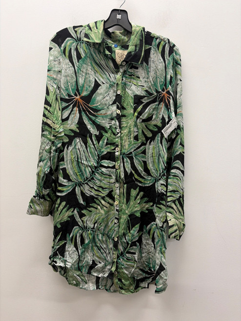 Vist Large View of Product Image Which is Used NWT Green Floral Chaser Long Dress B M-8/10