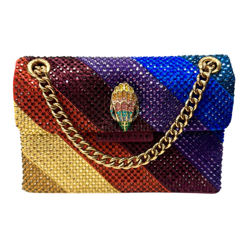 Vist Large View of Product Image Which is Used Kurt Geiger Mini Kensington Rhinestone Rainbow Flap Bag