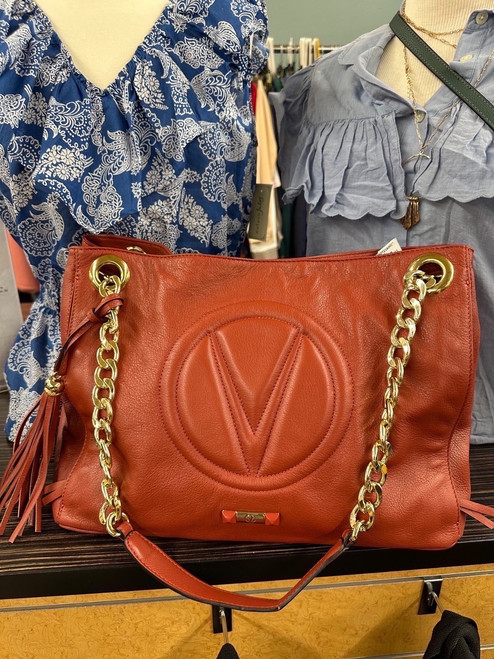 Vist Large View of Product Image Which is Used Valentino By Mario Valentino Xlarge Leather Handbag