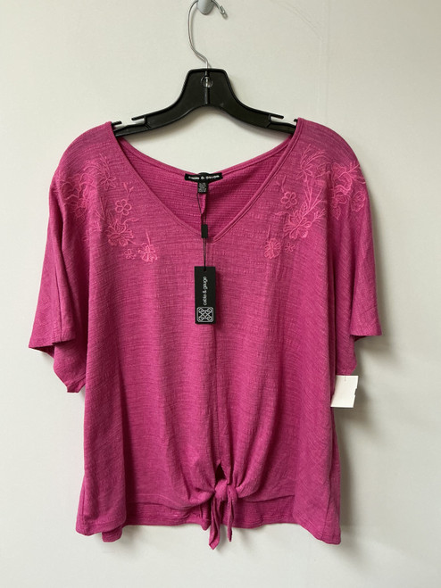 Vist Large View of Product Image Which is Used Cable And Gauge Short Sleeve Top XL-16