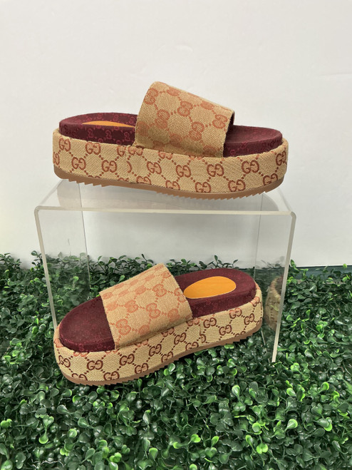 Vist Large View of Product Image Which is Used Gucci Wedge Sandals 7.5