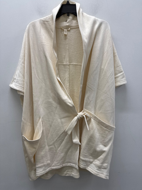 Vist Large View of Product Image Which is Used Eileen Fisher Cream Tie Front Shortsleeved Lightweight Sweater XL-16