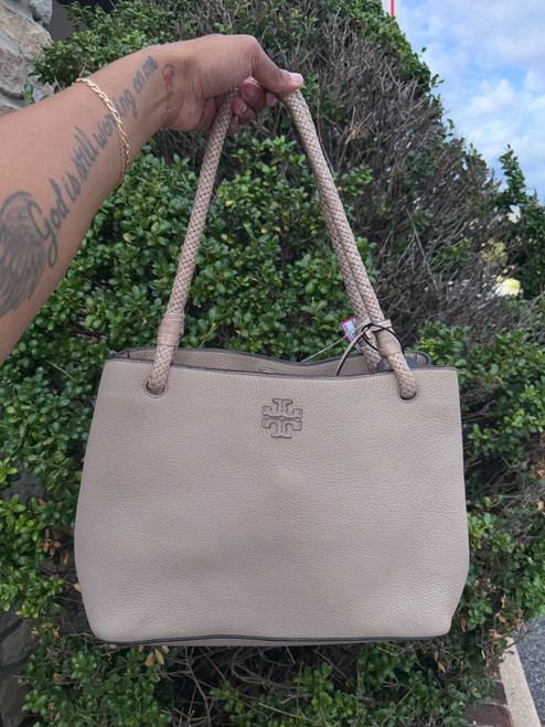 Vist Large View of Product Image Which is Used Tory Burch Large Leather  Handbag